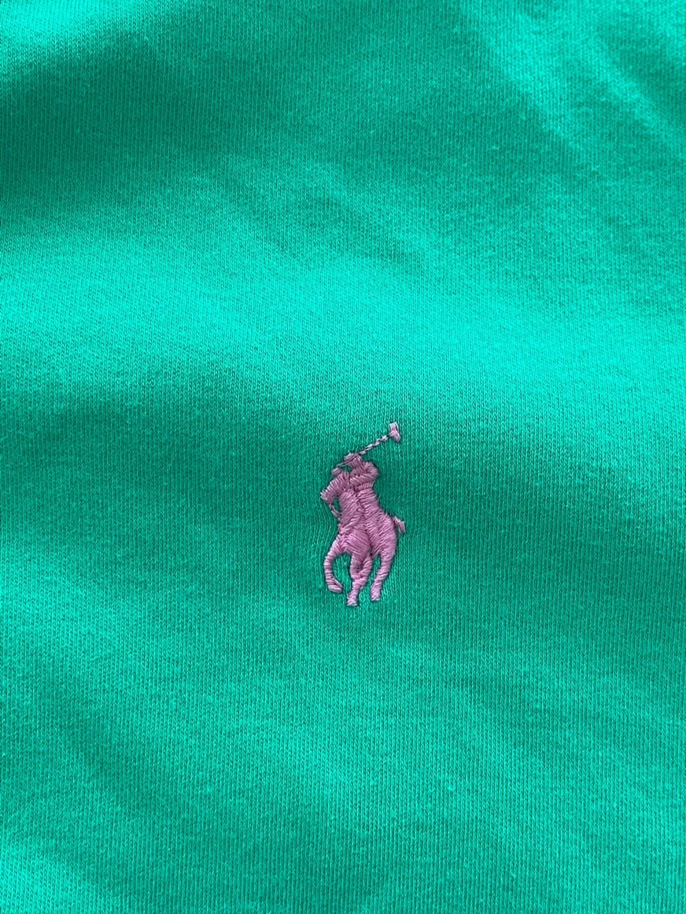 Polo Ralph Lauren Men’s Large Green Polo Shirt Pink Logo Preppy Golf Casual